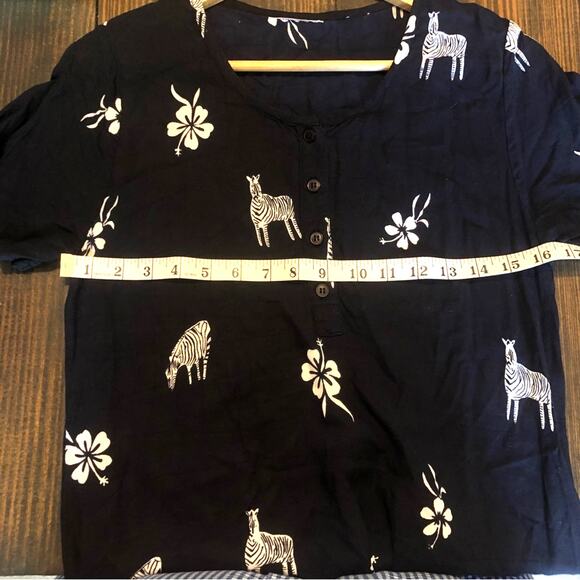 Maxi Dress Womens Medium Boho Floral Zoo Zebra Print Teacher Hawaiian Tropical - Picture 3 of 5